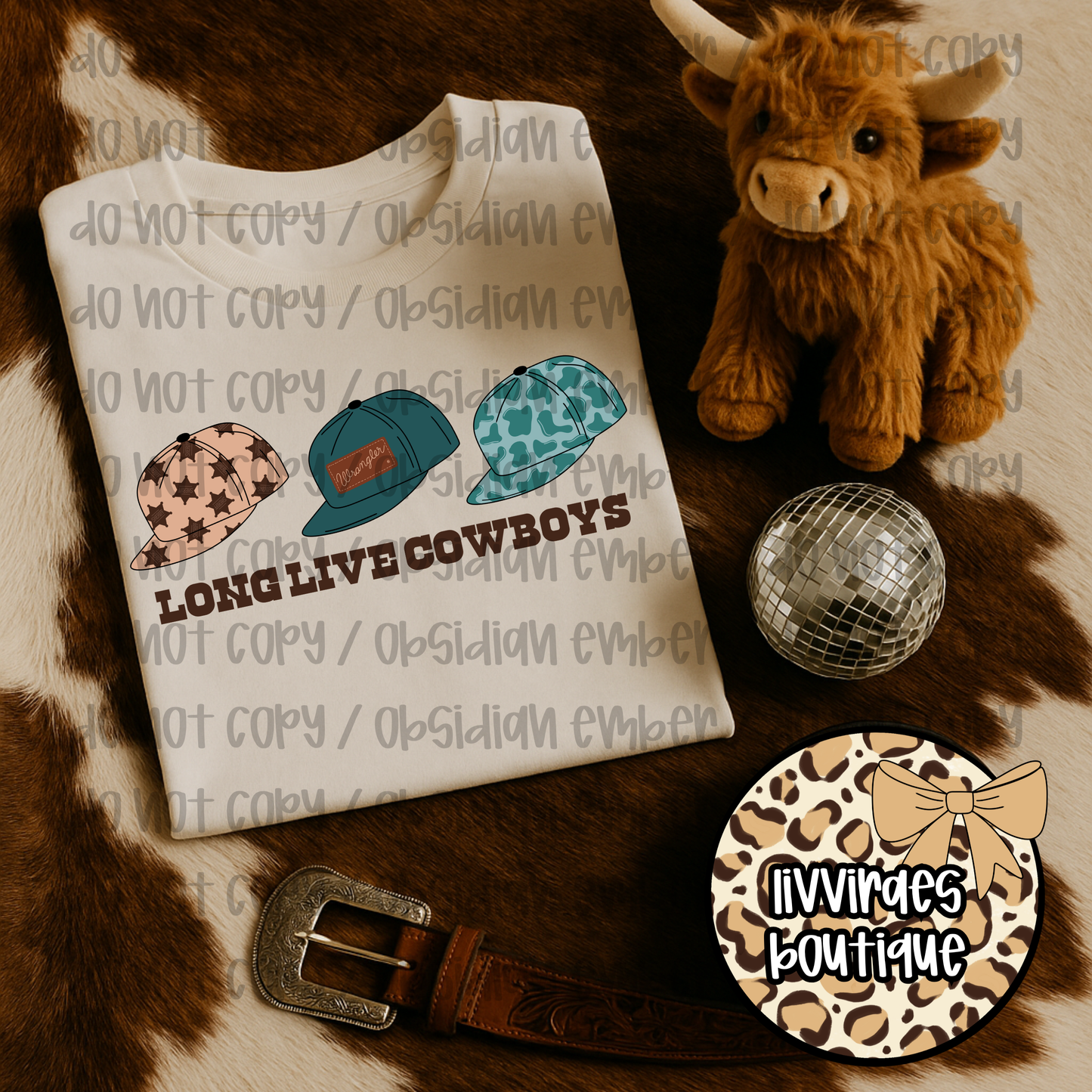 Kids 'Long Live Cowboys' Tee — Western Cowboy Hat Graphic Kids T-Shirt