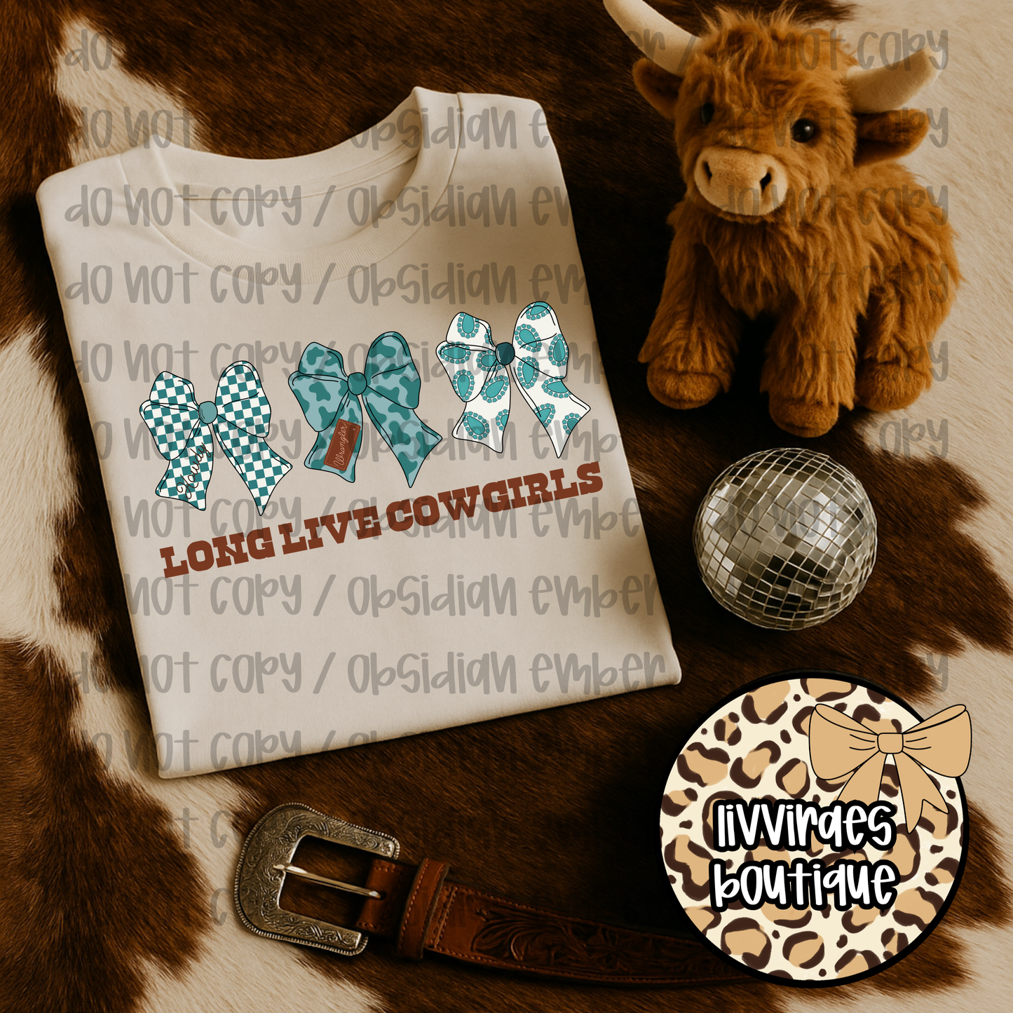 Kids Tee — "Long Live Cowgirls" Western Bow Graphic