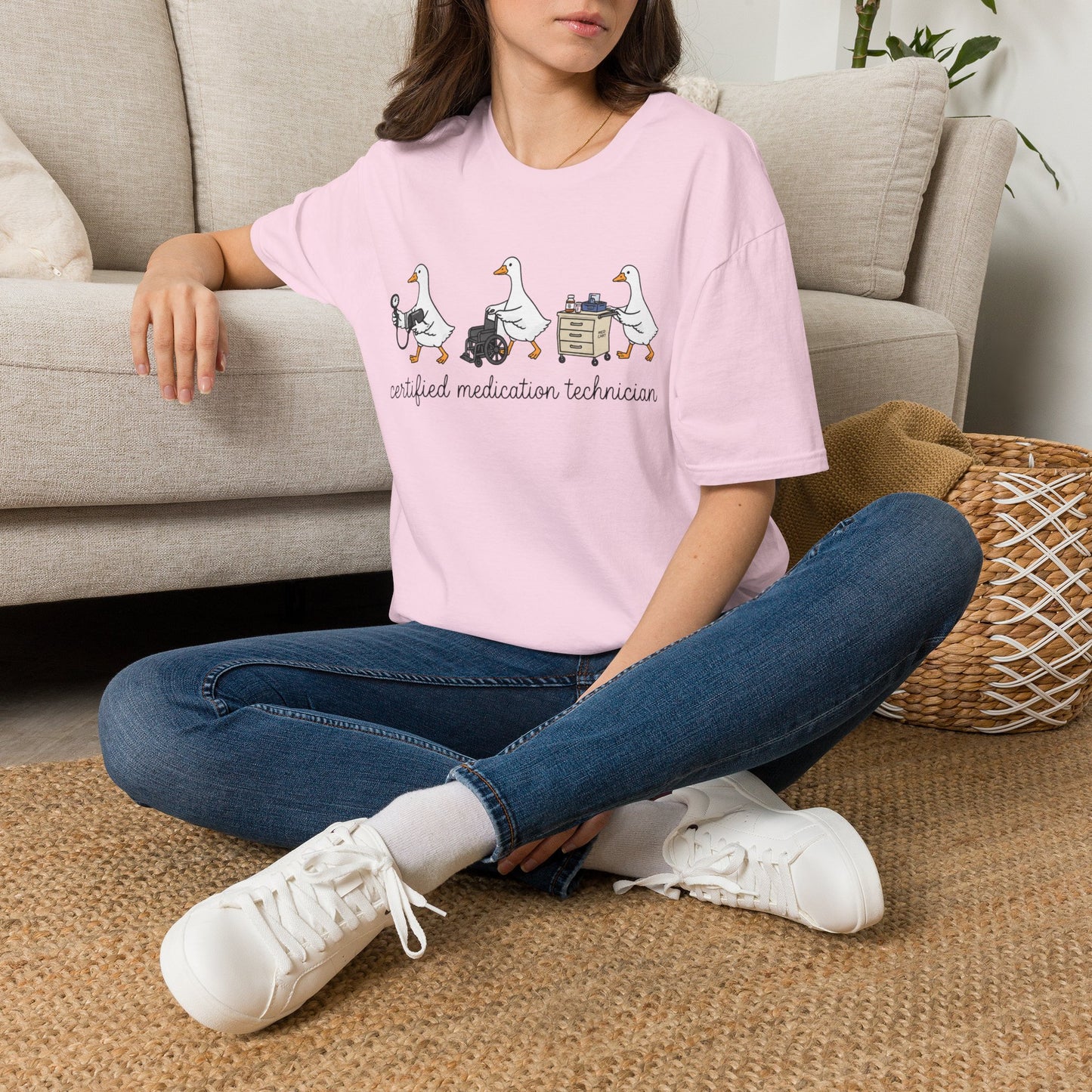 Medication Technician T‑Shirt — Cute Geese 'Certified Medication Technician' Design