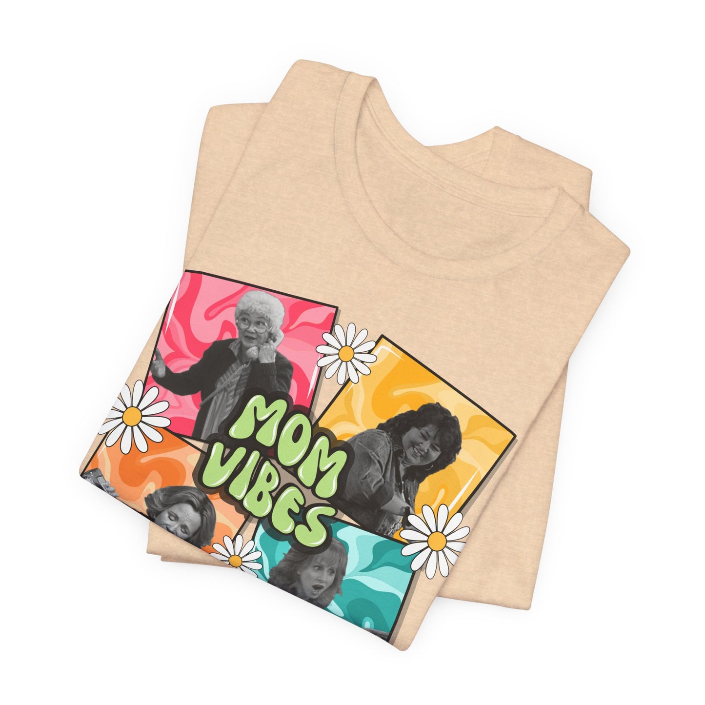 Mom Vibes T-Shirt — Retro Floral Graphic Tee for Moms, Mother’s Day Gift