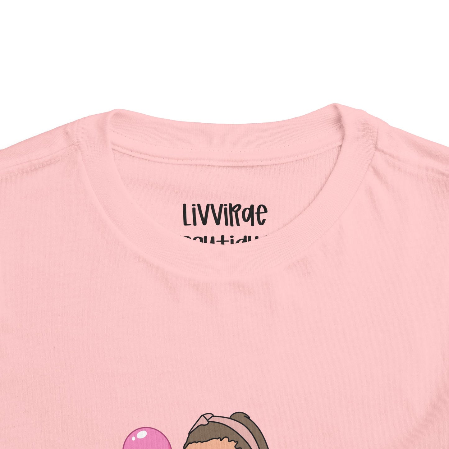 Toddler Tee – "Icky Sticky Bubblegum" Pink Bubble Graphic