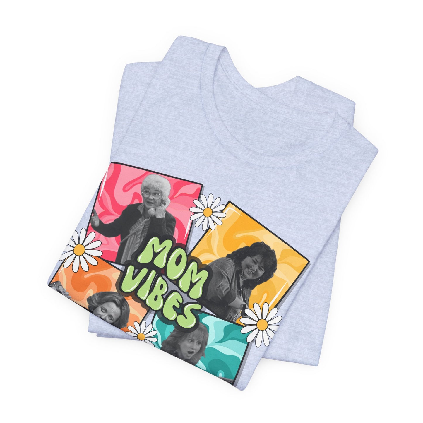 Mom Vibes T-Shirt — Retro Floral Graphic Tee for Moms, Mother’s Day Gift