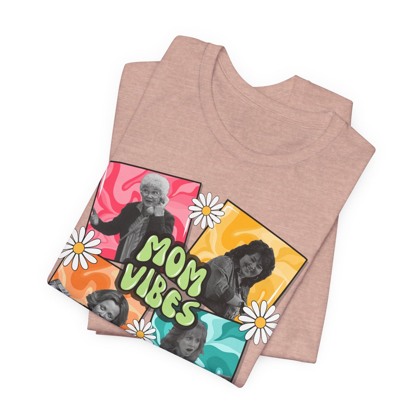 Mom Vibes T-Shirt — Retro Floral Graphic Tee for Moms, Mother’s Day Gift