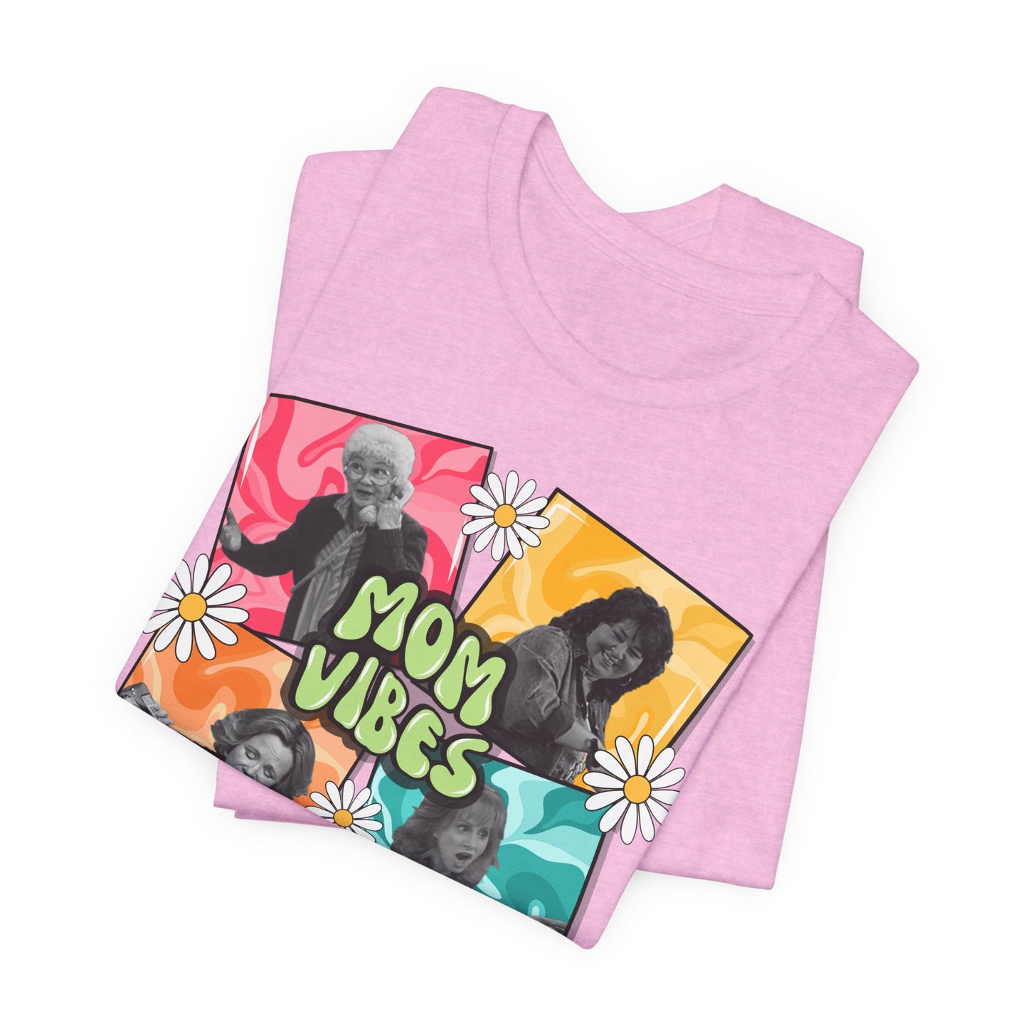 Mom Vibes T-Shirt — Retro Floral Graphic Tee for Moms, Mother’s Day Gift