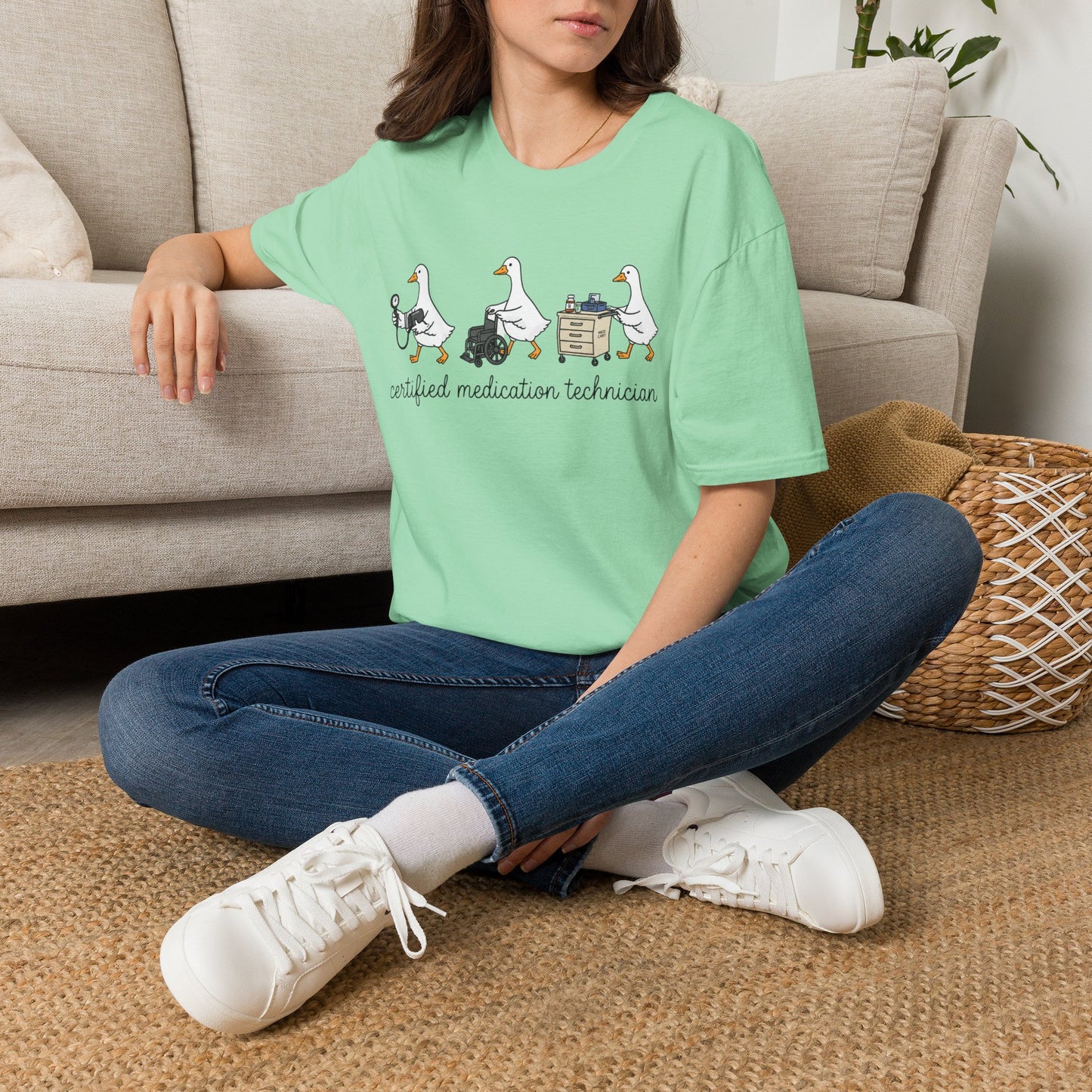 Medication Technician T‑Shirt — Cute Geese 'Certified Medication Technician' Design