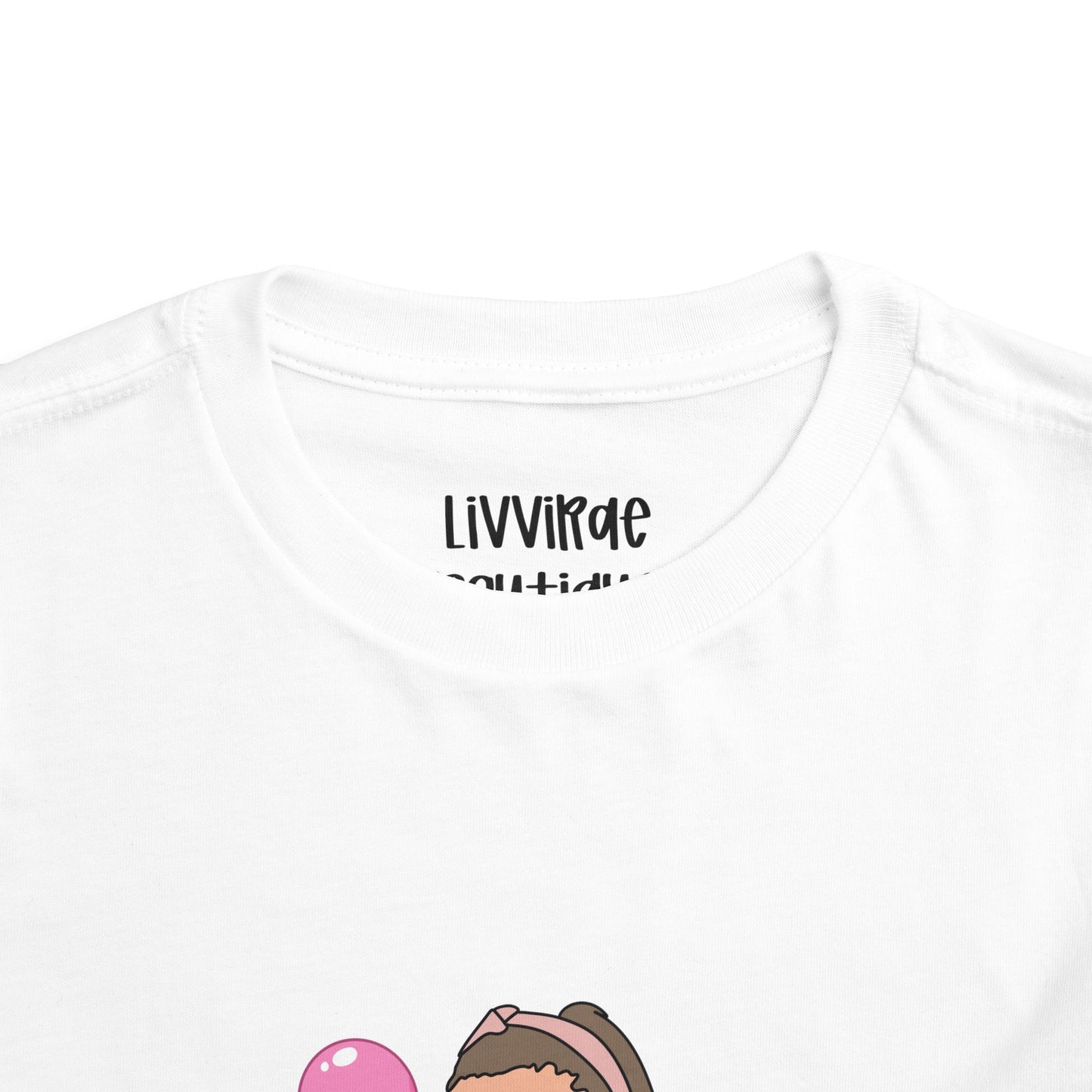 Toddler Tee – "Icky Sticky Bubblegum" Pink Bubble Graphic
