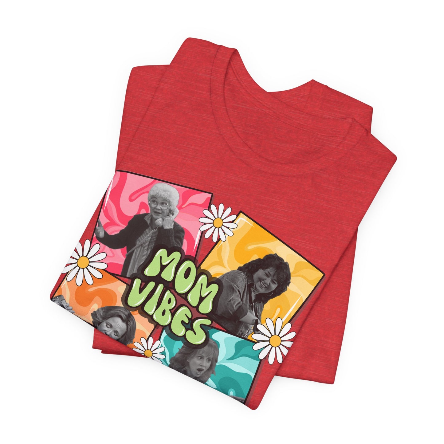 Mom Vibes T-Shirt — Retro Floral Graphic Tee for Moms, Mother’s Day Gift