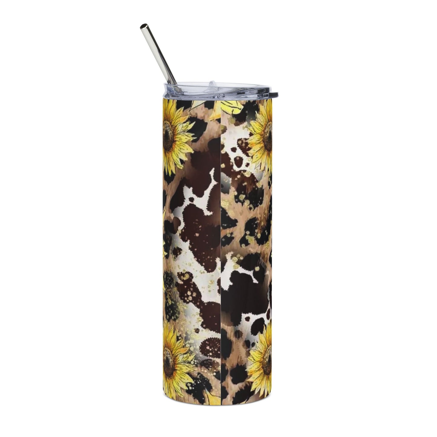 Mama Tumbler 20oz Stainless Steel - 'Bonus Mama' Sunflower Leopard Travel Cup