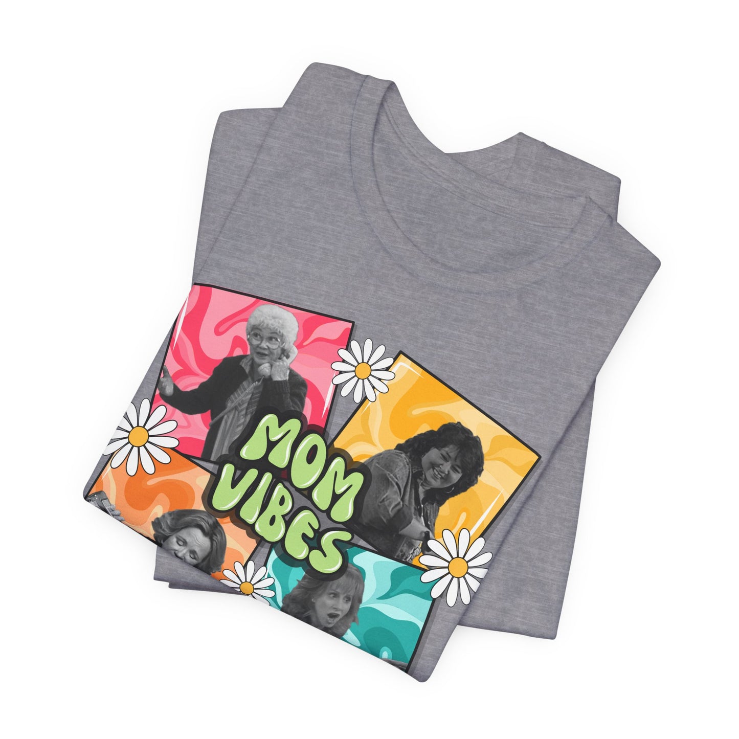 Mom Vibes T-Shirt — Retro Floral Graphic Tee for Moms, Mother’s Day Gift