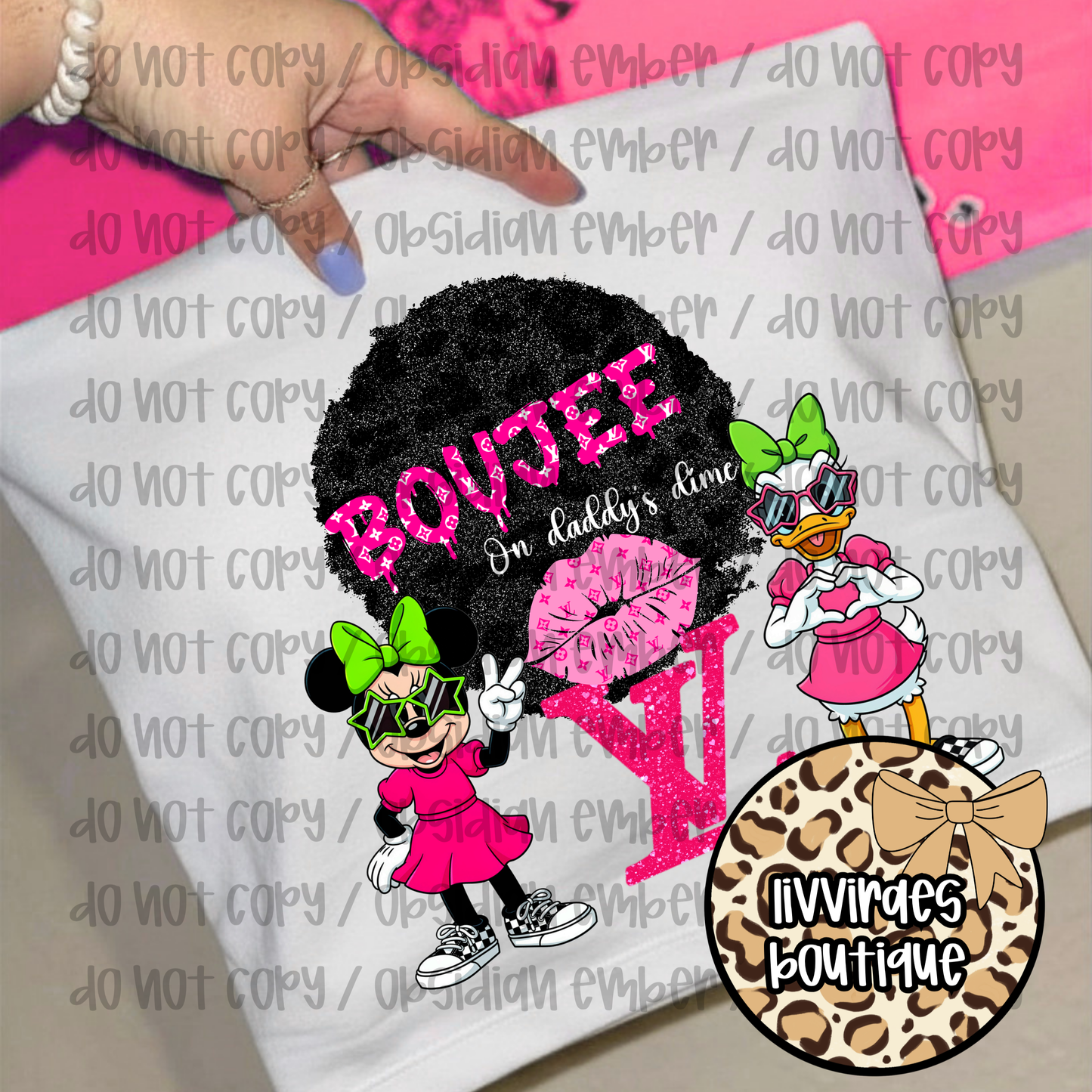 Toddler Tee — "Boujee Like Daddy's Lil" Pink Afro Girls Design
