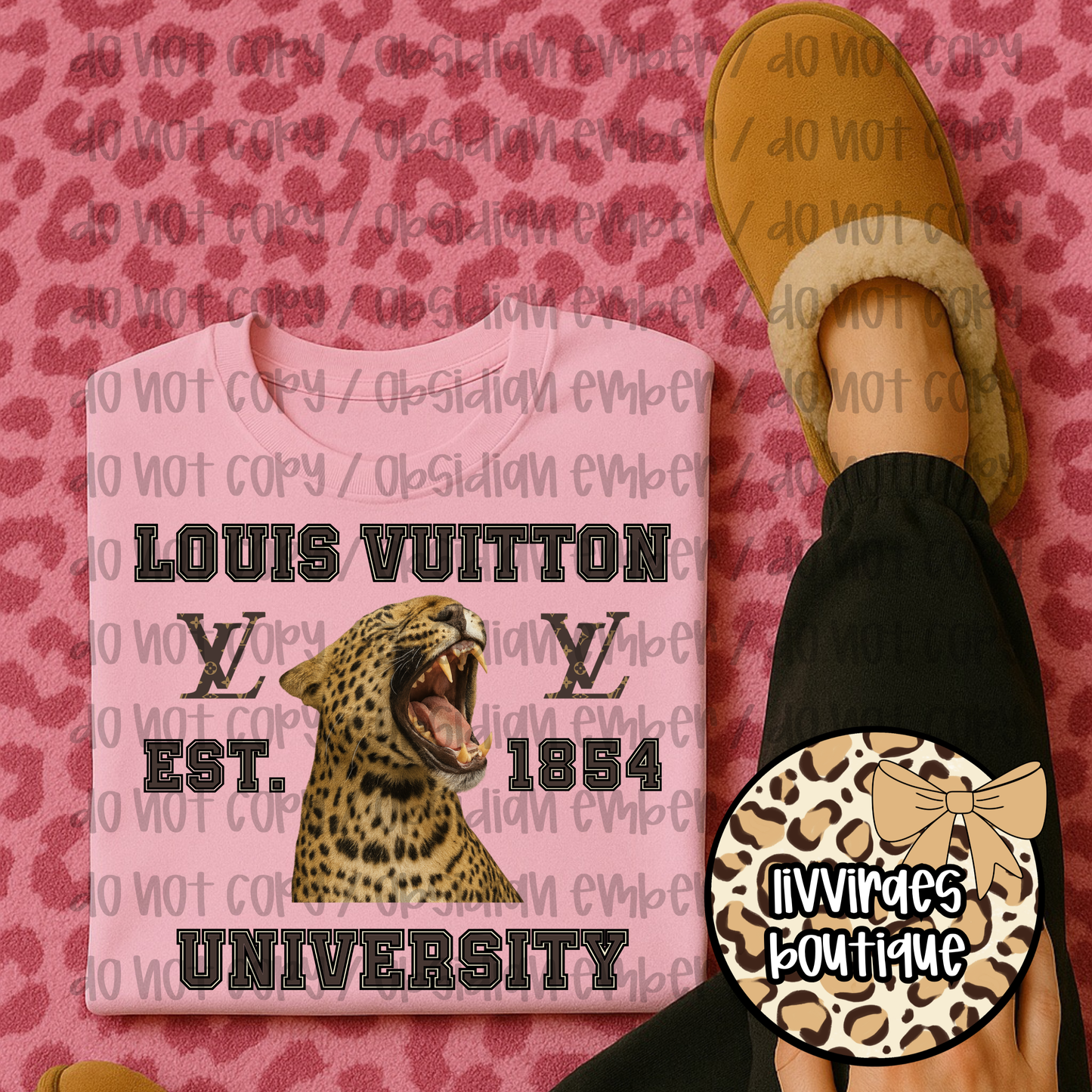 Louis Vuitton University Leopard Graphic Tee