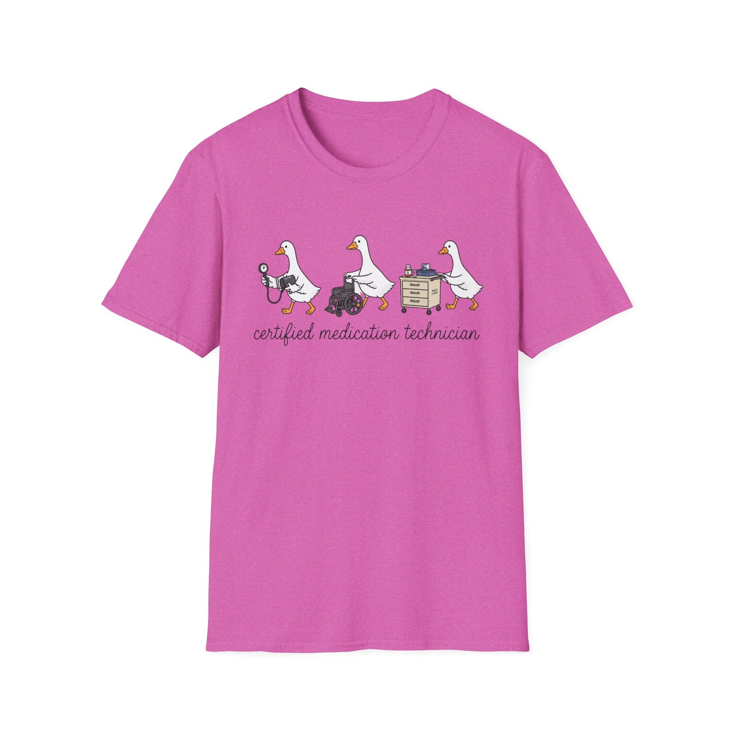 Medication Technician T‑Shirt — Cute Geese 'Certified Medication Technician' Design