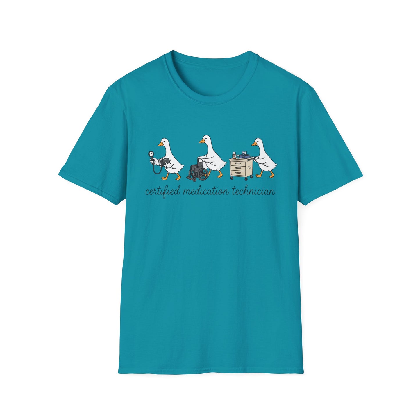 Medication Technician T‑Shirt — Cute Geese 'Certified Medication Technician' Design