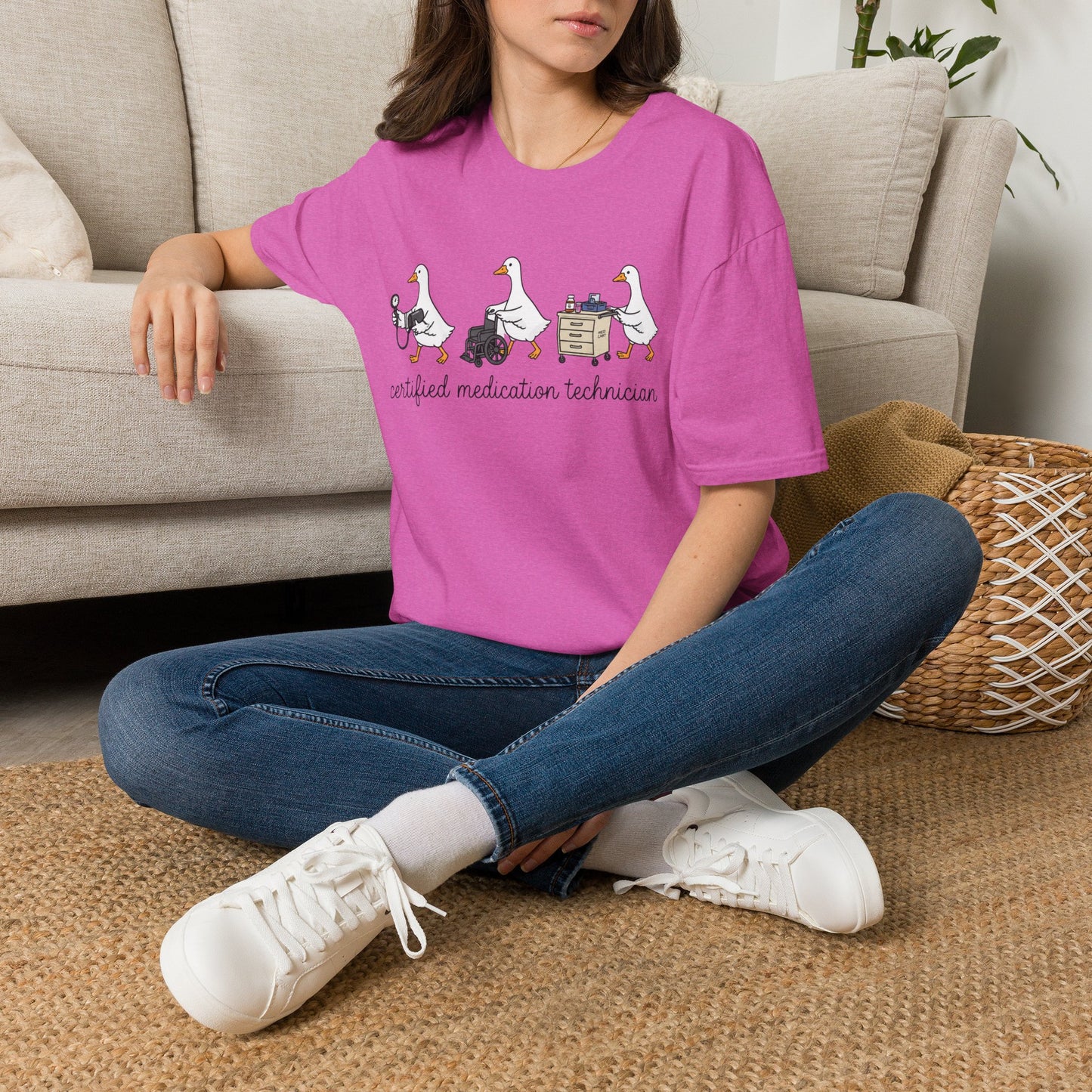 Medication Technician T‑Shirt — Cute Geese 'Certified Medication Technician' Design