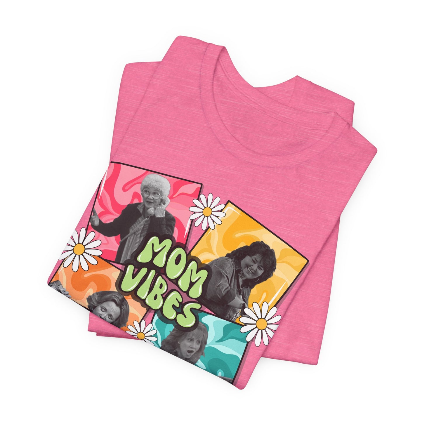 Mom Vibes T-Shirt — Retro Floral Graphic Tee for Moms, Mother’s Day Gift