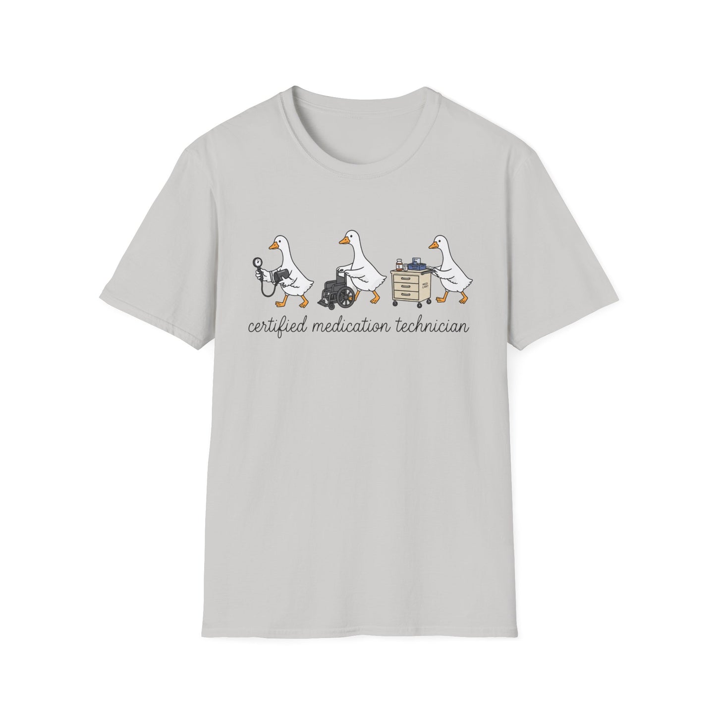 Medication Technician T‑Shirt — Cute Geese 'Certified Medication Technician' Design