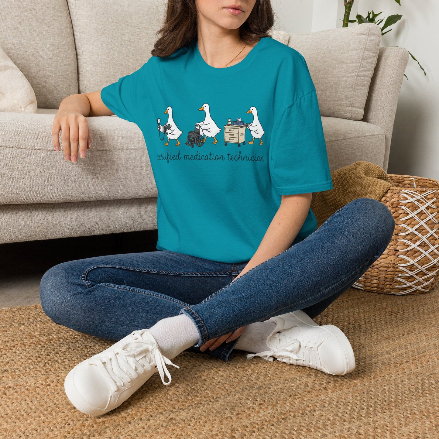 Medication Technician T‑Shirt — Cute Geese 'Certified Medication Technician' Design