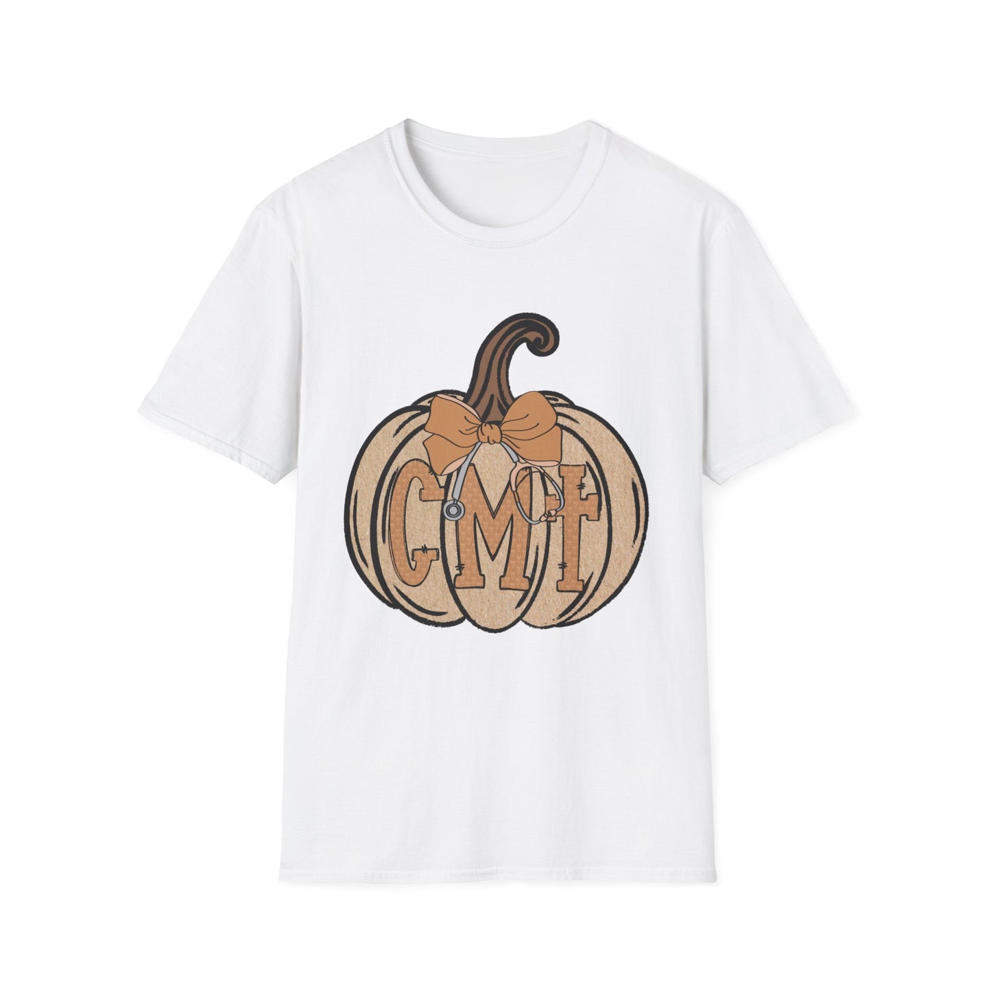 CMT Monogram Pumpkin T-Shirt — Rustic Fall Bow Pumpkin Tee