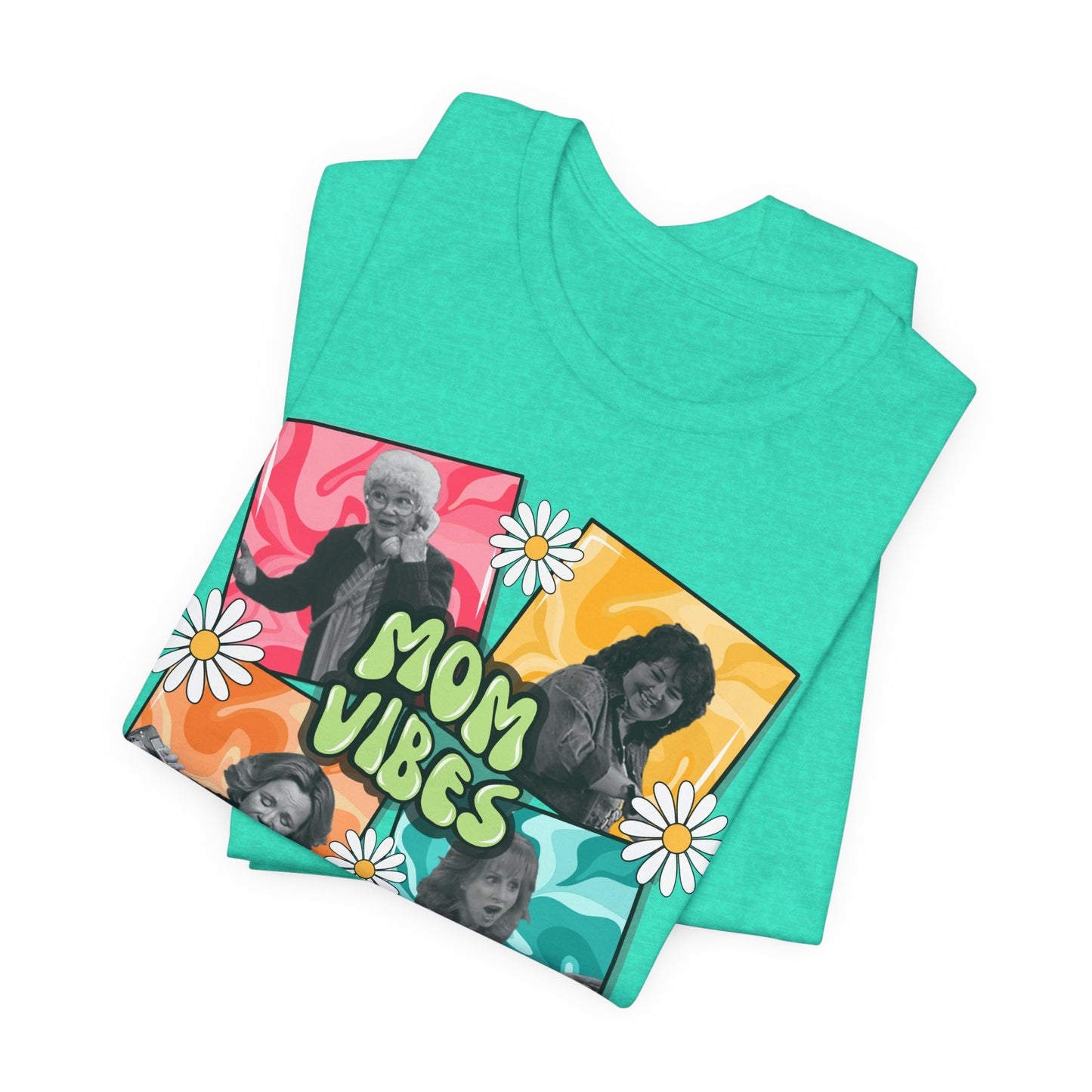 Mom Vibes T-Shirt — Retro Floral Graphic Tee for Moms, Mother’s Day Gift