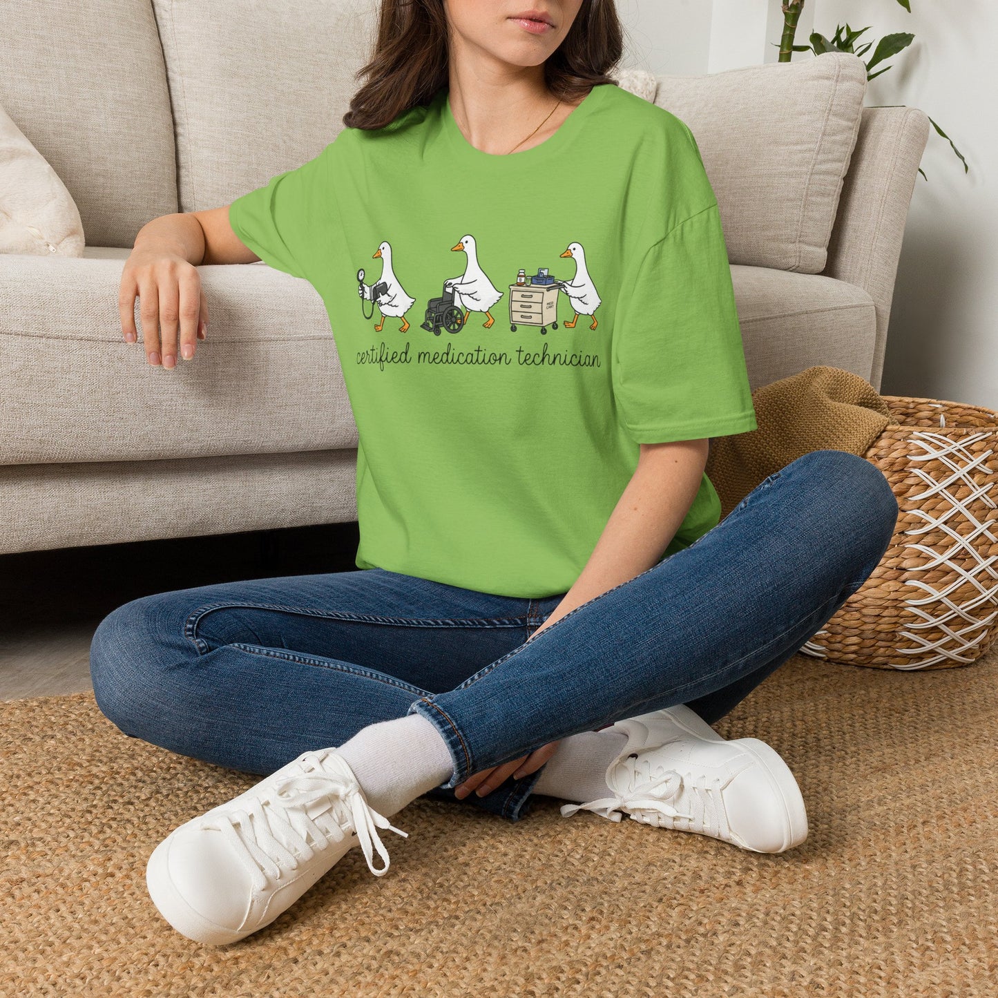 Medication Technician T‑Shirt — Cute Geese 'Certified Medication Technician' Design