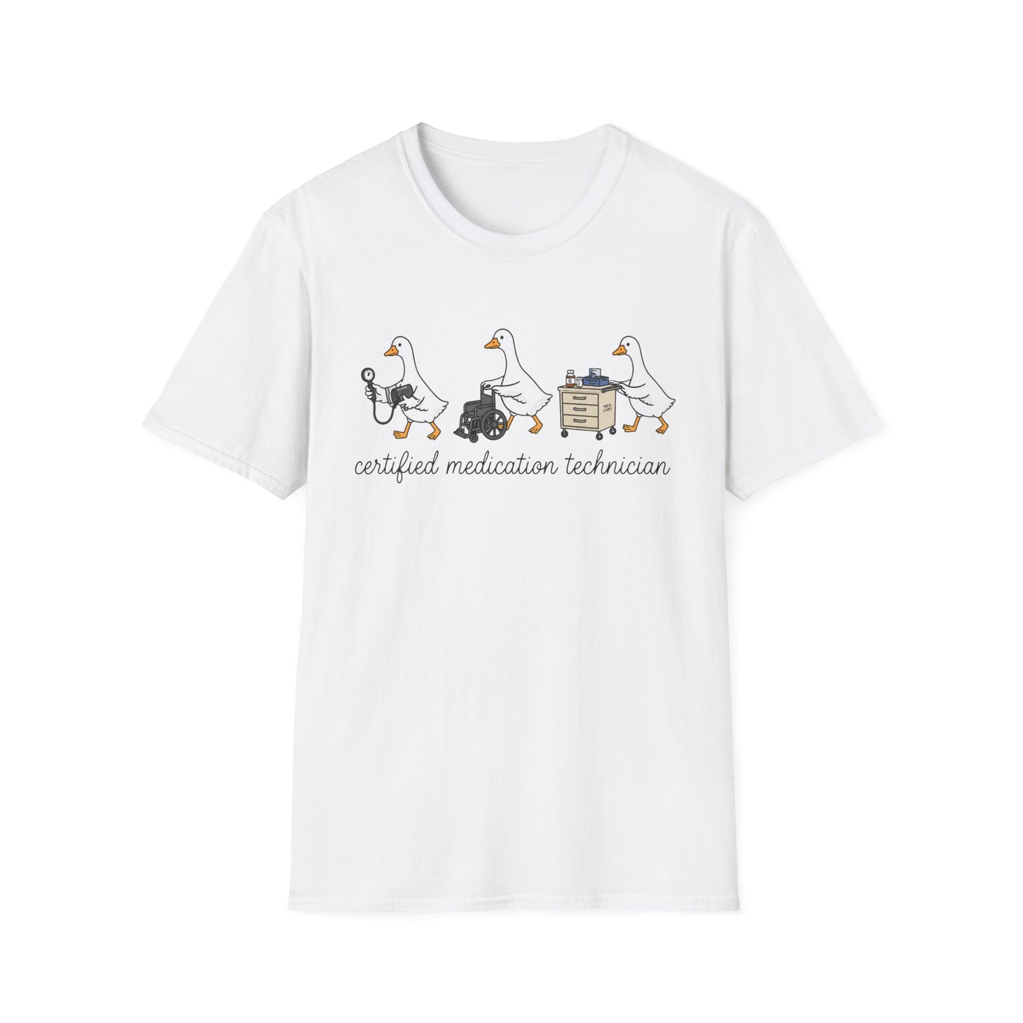 Medication Technician T‑Shirt — Cute Geese 'Certified Medication Technician' Design