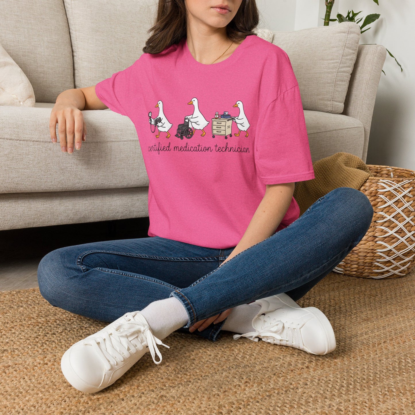 Medication Technician T‑Shirt — Cute Geese 'Certified Medication Technician' Design