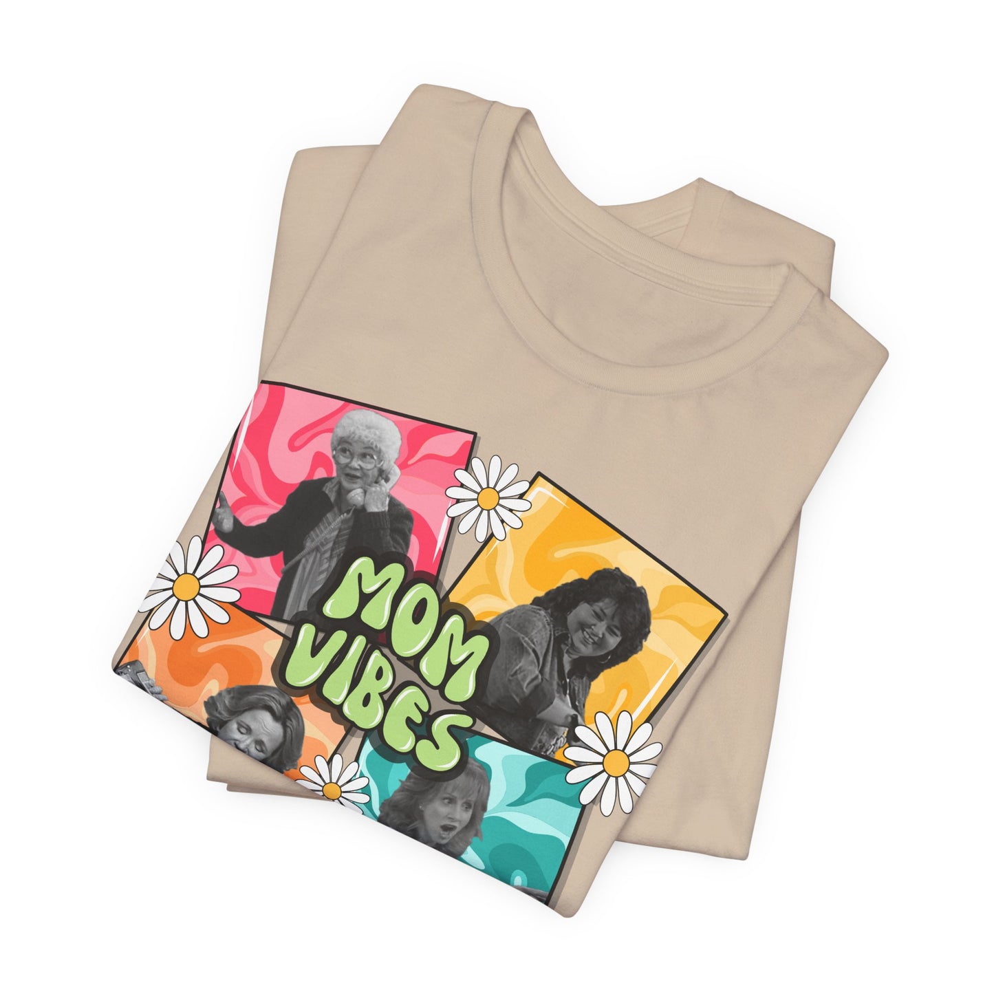 Mom Vibes T-Shirt — Retro Floral Graphic Tee for Moms, Mother’s Day Gift