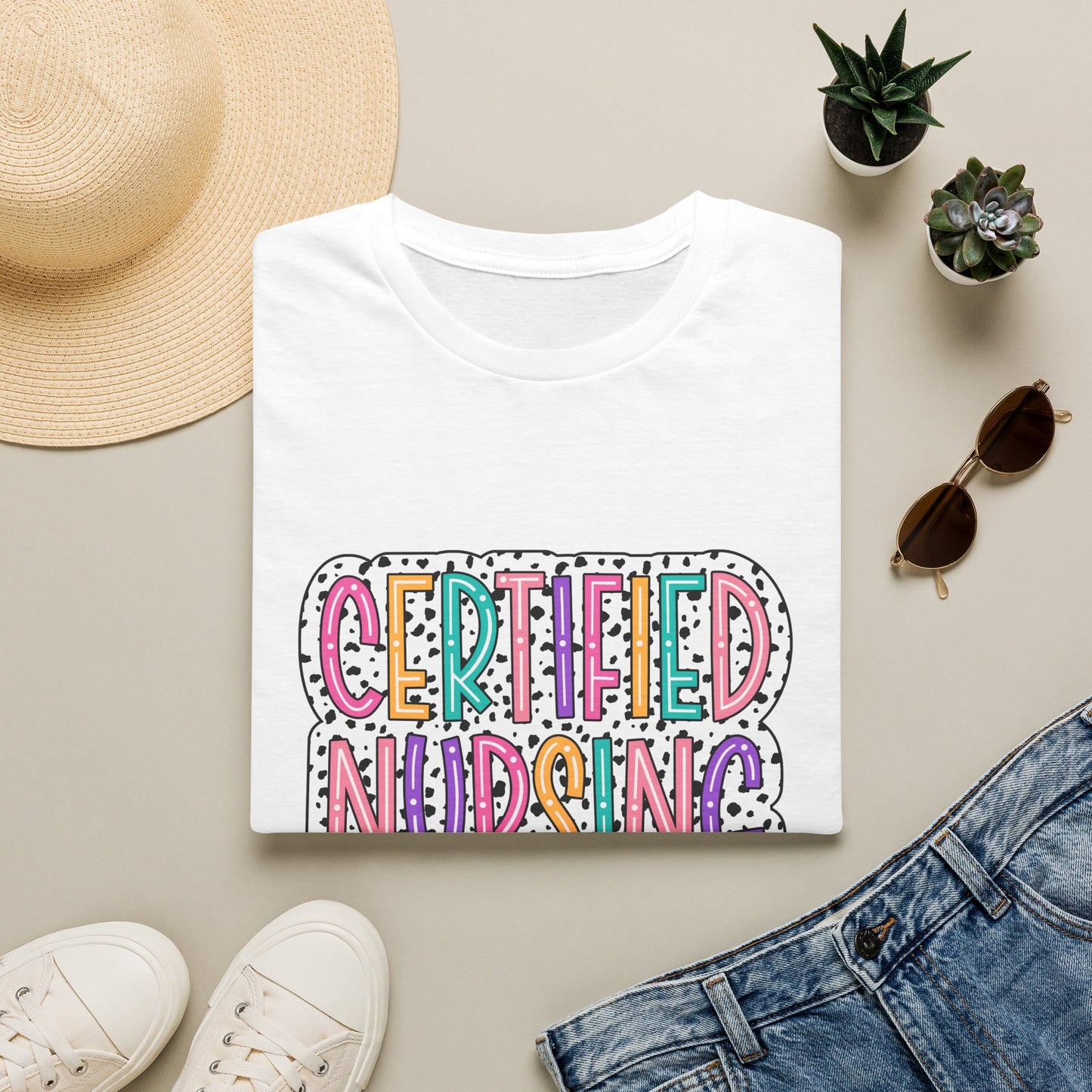 Certified Nursing Assistant T-Shirt — Colorful Playful CNA Tee