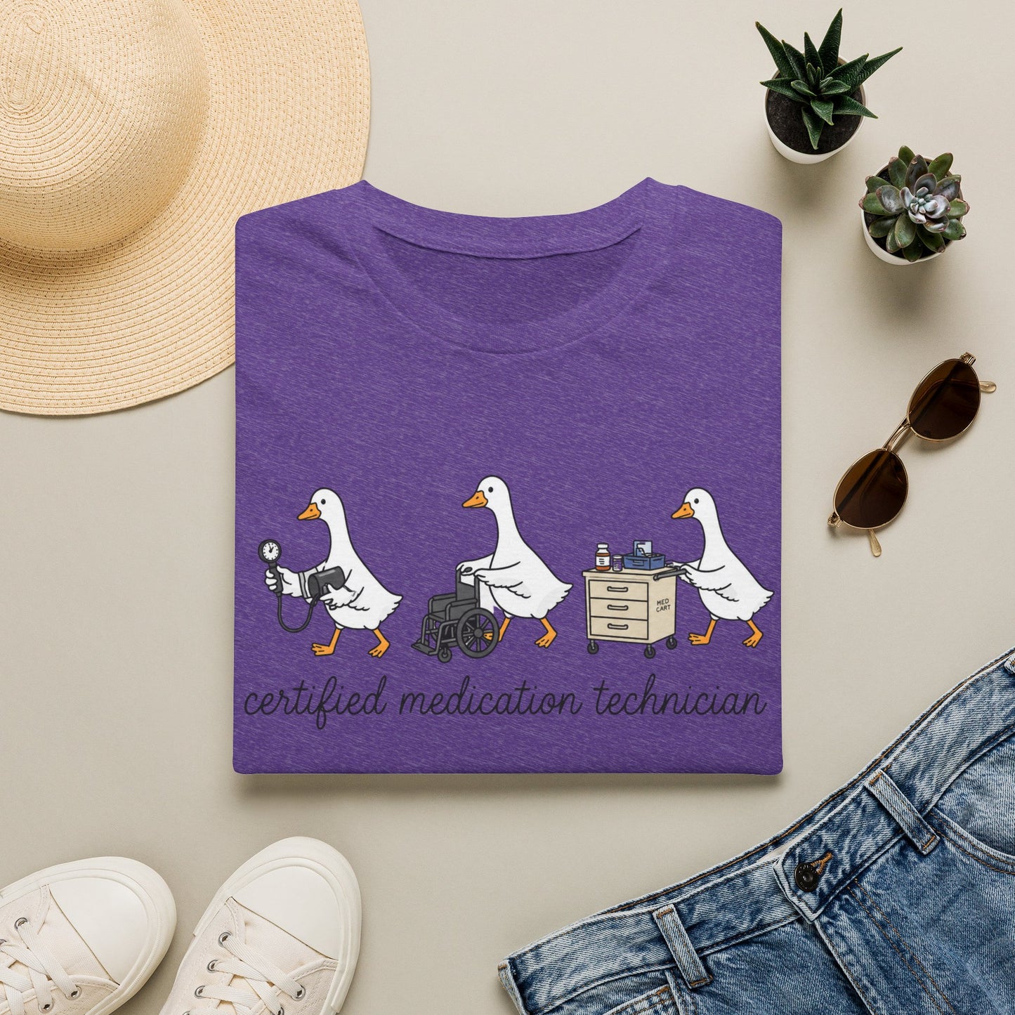 Medication Technician T‑Shirt — Cute Geese 'Certified Medication Technician' Design