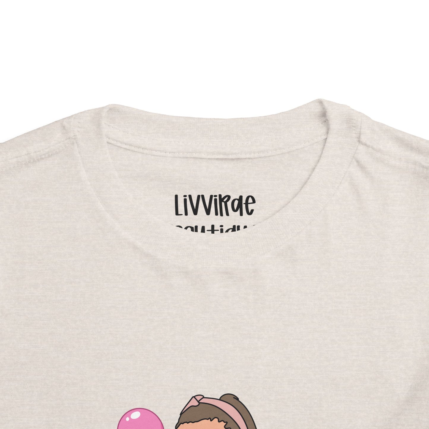 Toddler Tee – "Icky Sticky Bubblegum" Pink Bubble Graphic