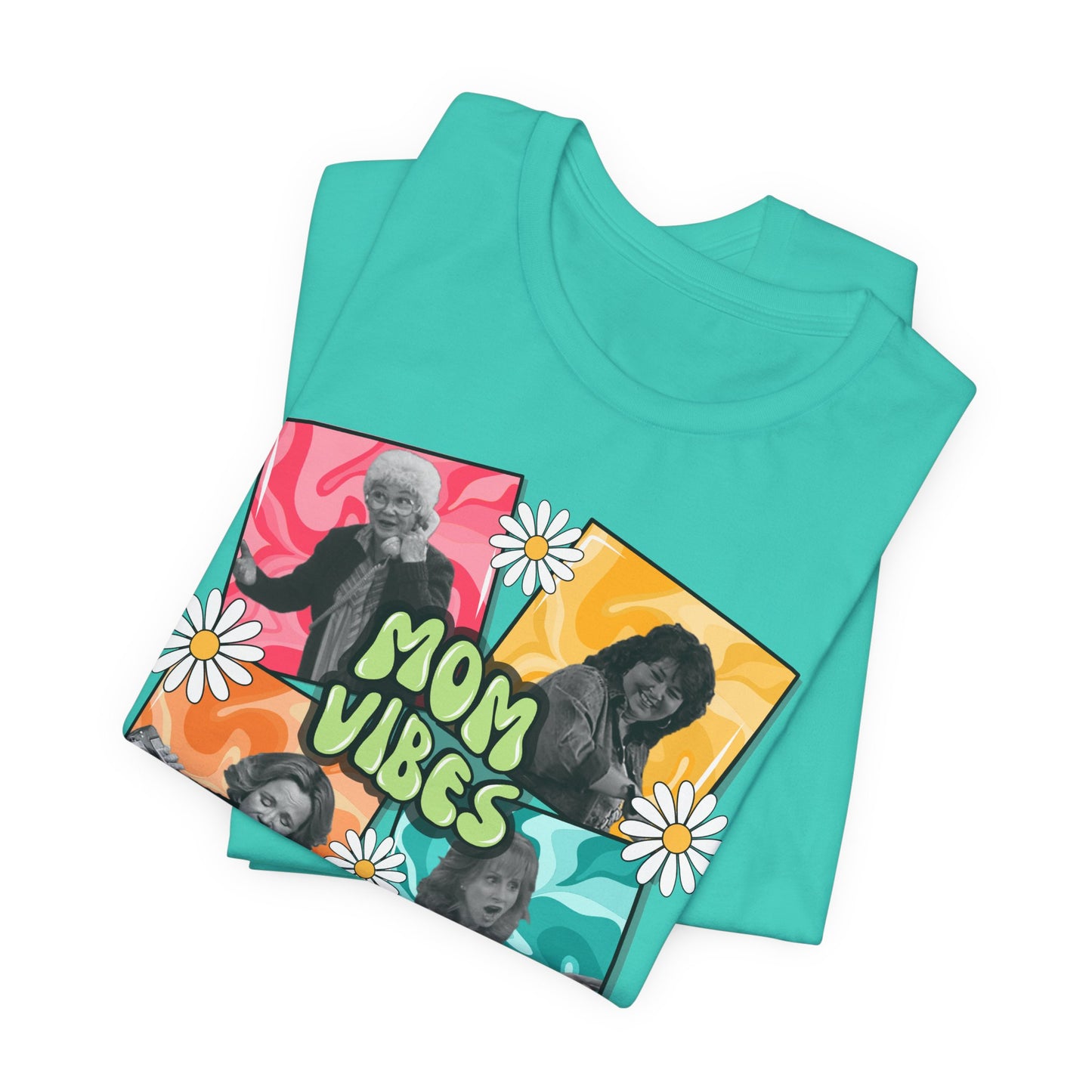 Mom Vibes T-Shirt — Retro Floral Graphic Tee for Moms, Mother’s Day Gift